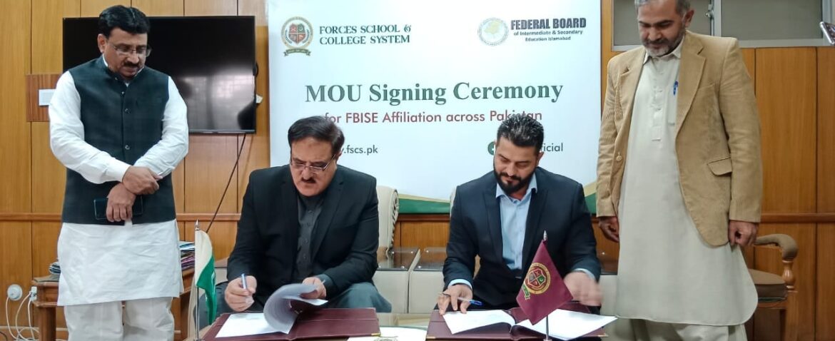 Alhamdulillah - CEO FSCS, Mr. Burair Nazir signs MOU with Chairman Federal Board of Intermediate & Secondary Education