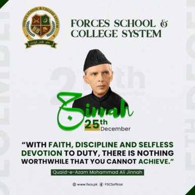 On this Quaid Day, Forces School & College System renews its Commitment to Build an Educated and Enlightened Pakistan in line with the Great Vision of Quaid-e-Azam. Happy Quaid Day