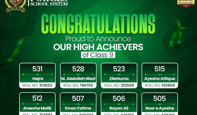 Excellent Results in Class IX Board exams across Punjab