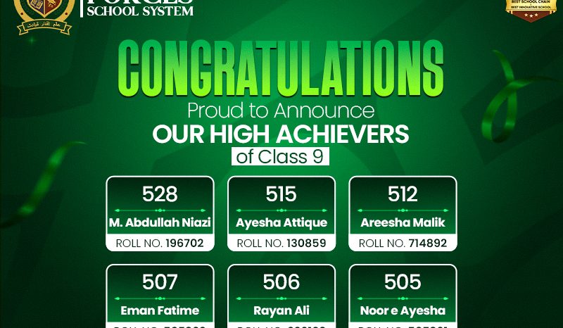 Excellent Results in Class IX Board exams across Punjab